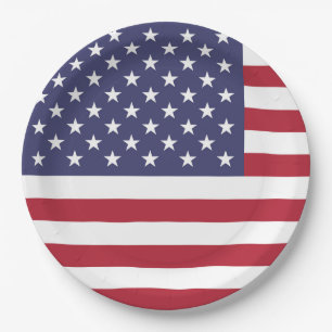 Amerikanische Vereinigte Staaten USA-Flagge Pappte Pappteller