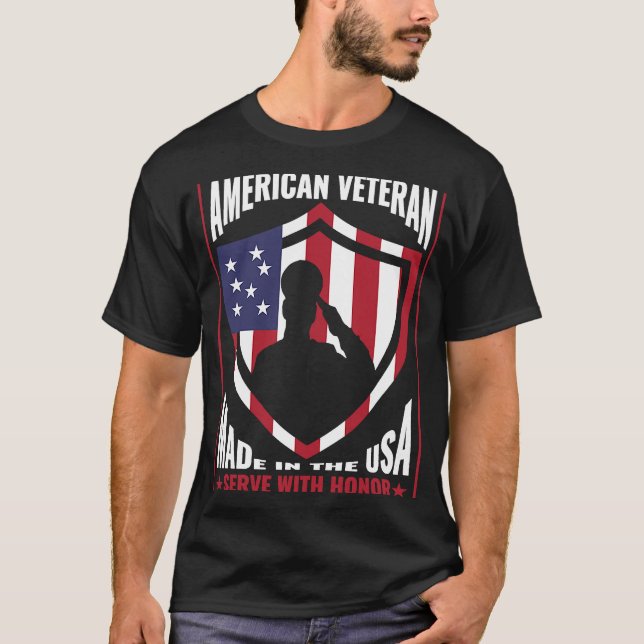 Amerikanische Veteranen aus den USA dienen ehrenam T-Shirt (Vorderseite)