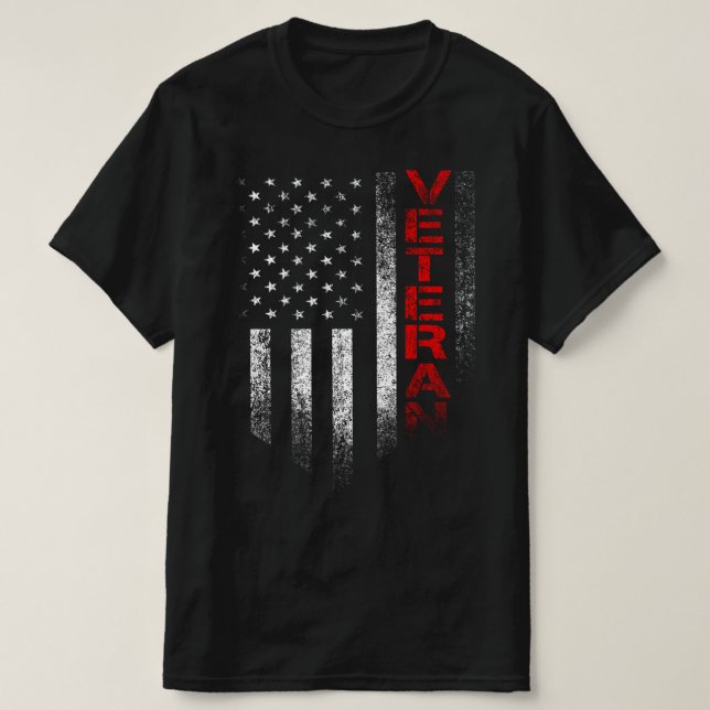 amerikanische Veteranenflagge T-Shirt (Design vorne)