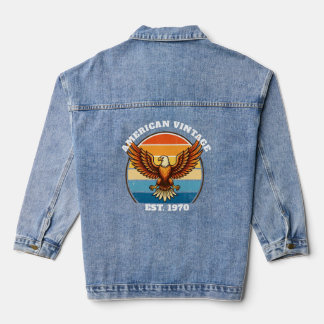 Amerikanische Vintage-Adler-Jacke Est 1970 Denim-J Jeansjacke