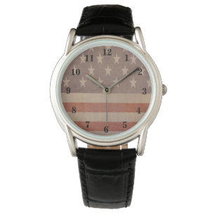 Amerikanische Vintage Flagge Armbanduhr