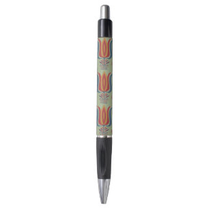 Amerikanische Vintage-Volkskunst Tulpen-Blumen-Dek Kugelschreiber
