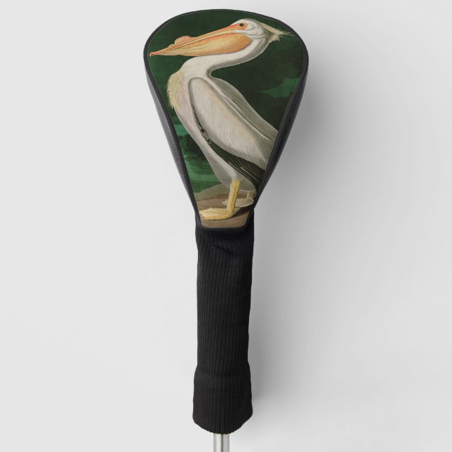 Amerikanische Vögel des Weißen Pelikans Golf Headcover (Vorderseite)