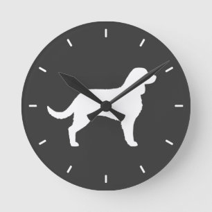 Amerikanische Water Spaniel Silhouette Runde Wanduhr