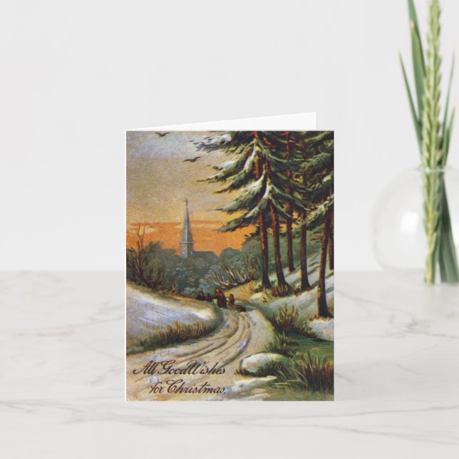 AMERIKANISCHE WEIHNACHTSkarte. Ende des 19. Feiertagskarte (Vorderseite)