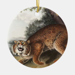Amerikanische Wildkatze (Lynx Rufus) Illustration Keramik Ornament