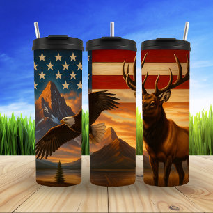 Amerikanische Wildnis, majestätische Symbole Thermosbecher