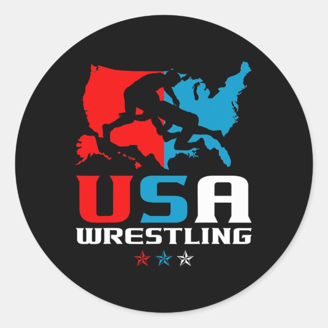 Amerikanische Wrestling Independence Day Runder Aufkleber (Vorderseite)
