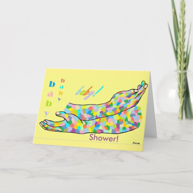 Amerikanische Zeichensprache für BABY SHOWER Einladung (Vorderseite)