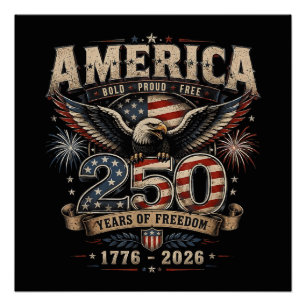 Amerikanischer 250. Jahrestag Patriotischer USA 4. Poster