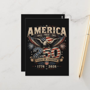 Amerikanischer 250. Jahrestag Patriotischer USA 4. Postkarte