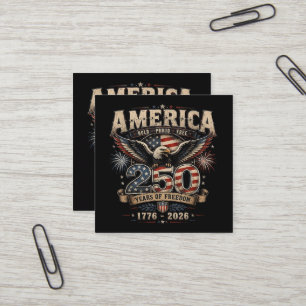 Amerikanischer 250. Jahrestag Patriotischer USA 4. Quadratische Visitenkarte