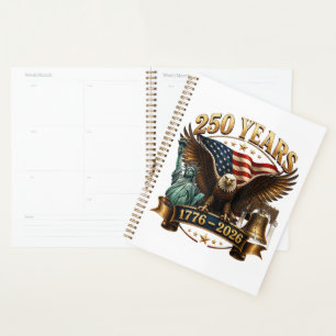 Amerikanischer 250. Jahrestag USA Patriotisch 4. J Planer