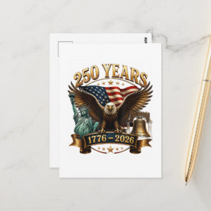 Amerikanischer 250. Jahrestag USA Patriotisch 4. J Postkarte