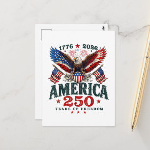 Amerikanischer 250. Jahrestag USA Patriotisch 4. J Postkarte
