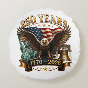 Amerikanischer 250. Jahrestag USA Patriotisch 4. J Rundes Kissen