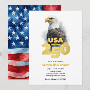 Amerikanischer Adler Amerikas 250. Jubiläum Einladung