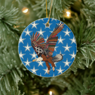 Amerikanischer Adler blau Keramik Ornament