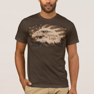 Amerikanischer Adler in neutralen Brauntönen T-Shirt