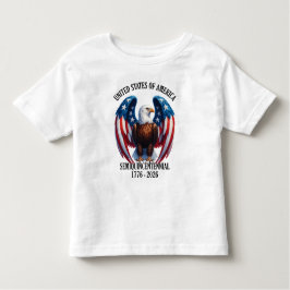 Amerikanischer Adler mit Flaggenwingen 1776-2026 Kleinkind T-shirt