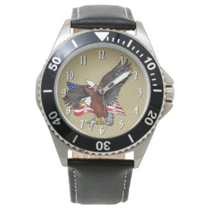 Amerikanischer Adler mit Kreuz Armbanduhr