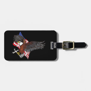 Amerikanischer Adler mit Kreuz Gepäckanhänger