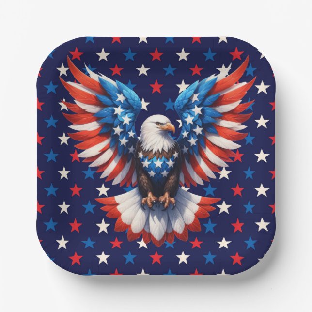 Amerikanischer Adler  Pappteller (Vorderseite)