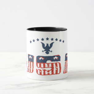 Amerikanischer Adler Patriotischer Grunge-Version  Tasse