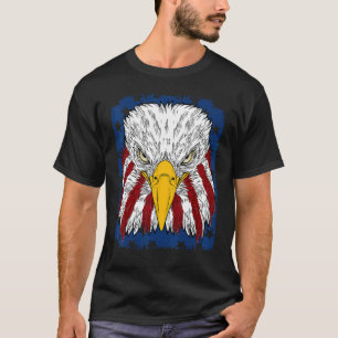 Amerikanischer Adler Petriotic mit Flag "merica US T-Shirt