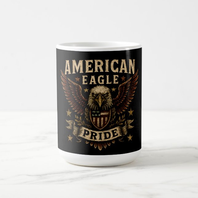 Amerikanischer Adler-Stolz – Kühne USA-Freiheit Kaffeetasse (Mittel)