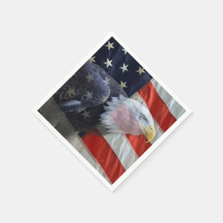 Amerikanischer Adler und Flagge Serviette