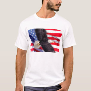 Amerikanischer Adler und Flaggen-T - Shirt