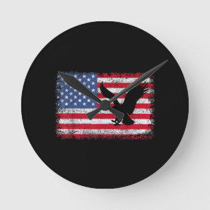 Amerikanischer Adler USA Runde Wanduhr