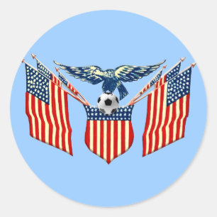 Amerikanischer Adler Vintage US-Fußballemblem Runder Aufkleber