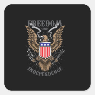 Amerikanischer Adler zeichnend Quadratischer Aufkleber