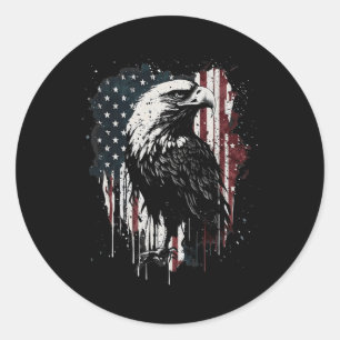 Amerikanischer Adler zum 4. Juli Unabhängigkeitsta Runder Aufkleber
