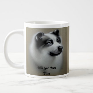 Amerikanischer Akita im Vintage-Stil Ölmalerei Jumbo-Tasse