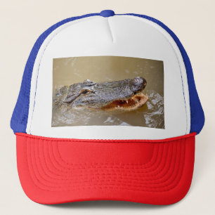 Amerikanischer Alligator mit offenem Maul Truckerkappe
