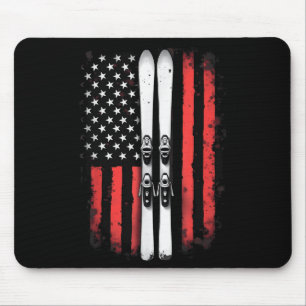 Amerikanischer Alpenskifahrer unter der Flagge _5 Mousepad