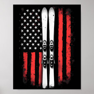 Amerikanischer Alpenskifahrer unter der Flagge _5 Poster