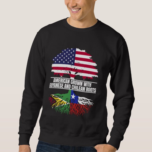 Amerikanischer Anbau mit Flaggenerbe Guyanischer C Sweatshirt (Vorderseite)