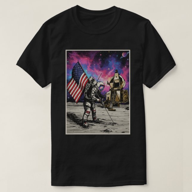 Amerikanischer Astronaut T-Shirt (Design vorne)