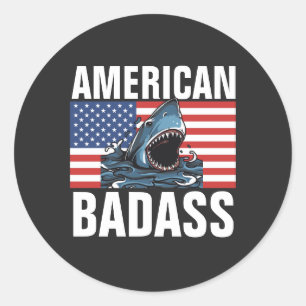 AMERIKANISCHER BADASPATRIOT SHARK STICKER