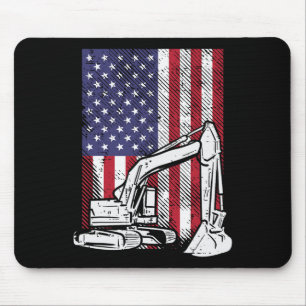 Amerikanischer Bagger Vierte Jungen 4. Juli Kleink Mousepad