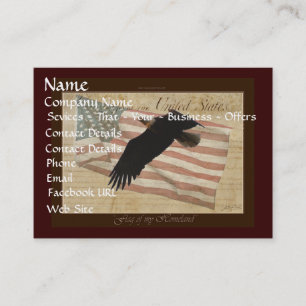 AMERIKANISCHER BALD EAGFL & US FLAG Biz Card Visitenkarte