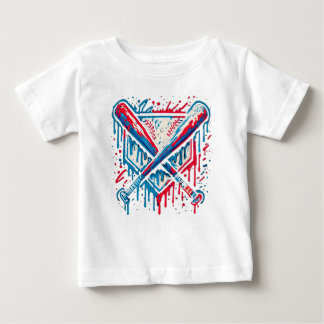 Amerikanischer Baseball-Drip-Graffiti-Ball und Sch Baby T-shirt