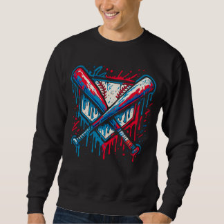 Amerikanischer Baseball-Drip-Graffiti-Ball und Sch Sweatshirt