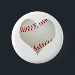 Amerikanischer Baseball in einer Herz-Form Button<br><div class="desc">Amerikanischer Baseball in einer Herz-Form</div>