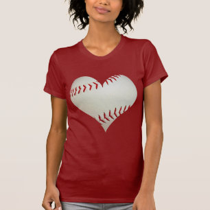 Amerikanischer Baseball in einer Herz-Form T-Shirt