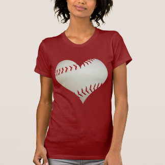 Amerikanischer Baseball in einer Herz-Form T-Shirt